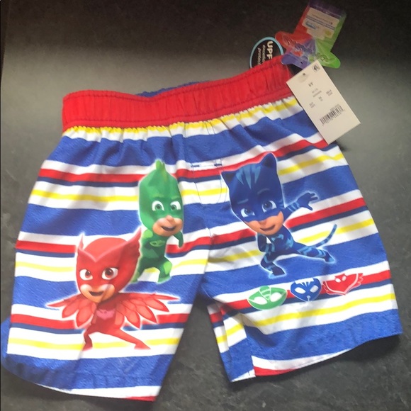 PJ Masks Swim Trunks Boys New With Tags 4T UPF 50+